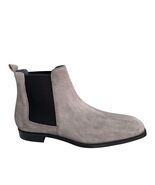 Donald Pliner Boots Mens 14 Gray Antique Washed Suede Ankle Chelsea Made Italy - $170.99