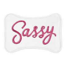 Sassy Pink Chenille Patch Design - Pet Feeding Mats - $30.45+