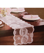 Easter Spring PINK Lace Egg Table Runner Home Decor 13x72&quot;  - £13.18 GBP