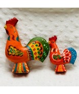 Vintage Swedish Folk Art, Hand-Carved, Hand-Painted Dala Roosters (6.5&quot; ... - $1,308.86 MXN