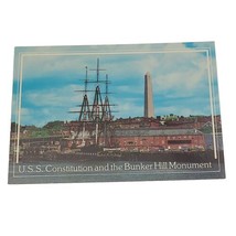 USS Constitution Old Ironsides Bunker Hill Monument Boston Mass. Postcard - £2.10 GBP