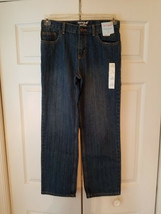 Cat &amp; Jack Relaxed Straight Adjustable Waist Girl&#39;s Size 14 Jeans (NEW) - £15.60 GBP