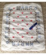 Handmade Train ABC Baby Boy Quilt &amp; Hallmark Airplane Frame Blue White Red - $3,202.79 MXN