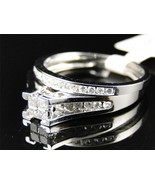 14K White Gold Finish Princess Cut Diamond Engagement Wedding Bridal Rin... - $112.20