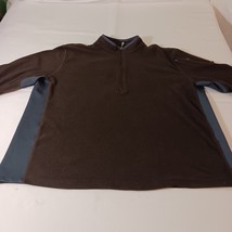 Lands' End Men's Brown & Gray Fleece 1/4 Zip Pullover Sweatshirt Size XL image 8