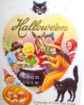 Halloween Postcard Fantasy Fairy Goblin Dressed Horse Black Cat 216 E Stecher - £53.34 GBP