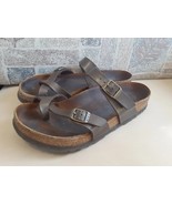 Women’s Birkenstock Mayari Brown Birko-flor Toe Loop Sandals 7 7.5 EU 38 BB - $458.64 MXN