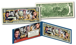 ELVIS PRESLEY Historic Moments Life &amp; Times Genuine U.S. $2 Bill - Licensed - £11.04 GBP