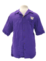 Chiliwear Men&#39;s Washington Huskies Purple Button-Down Half-sleeve Shirt Medium - £36.64 GBP