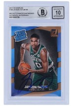 Jayson Tatum Signed 2017-18 Panini Donruss Celtics Rookie Card #198 Low Car 1... - £905.15 GBP