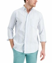 Club Room Men&#39;s Button-Down John Oxford Shirt, White Combo-Size Medium - $18.97