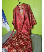 Golden Dragon Chinese Asian Red Dragon Robe - 1960s Size 2 Vintage VTG - £115.62 GBP