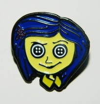 Coraline Animated Movie Face With Buttons Die-Cut Metal Enamel Pin NEW UNUSED - £6.16 GBP