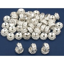 Rondelle Bali Spacer Beads Silver Plated 6mm Approx 45 - £6.07 GBP