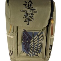Backpack Attack on Titan Anime Khaki Travel Backpack Laptop School Bag - £27.69 GBP