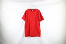 Vintage 90s Streetwear Mens Large Distressed Blank Short Sleeve T-Shirt Red USA - £27.59 GBP