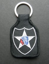 Us Army 2ND Infantry Division Embroidered Key Chain Key Ring 1.75 X 2.75 Inches - £4.50 GBP