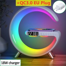 Multifunctional Wireless Charger Stand Alarm Clock Speaker APP RGB Light Fast Ch - £51.78 GBP