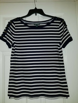 Polo Ralph Lauren Womens Cotton, Striped T-Shirt, Navy Blue/White Colors... - £22.37 GBP