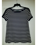 Polo Ralph Lauren Womens Cotton, Striped T-Shirt, Navy Blue/White Colors... - £22.01 GBP