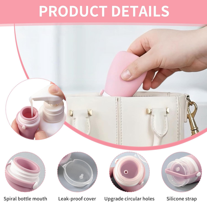 4 Pack 1Oz Silicone Travel Bottles Leak Proof Squeeze Bottles for Toiletries Sha Item image 3