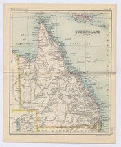 1912 Antique Map Of Queensland Australia Verso City Map Of Brisbane And Vicinity - $29.47