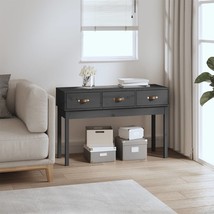 Console Table Grey 114x40x75 cm Solid Wood Pine - £74.49 GBP