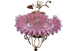 c1890 Signed Webb Whimsy Brides Bowl in gilt metal stand - $262.35