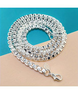 Unisex 4mm Silver Plated Box Chain Necklace - $34.27 CAD+