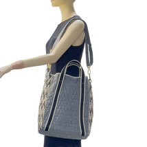 CINDA B Women&#39;s Handbag Tote Gray Quilted Fabric Crossbody XL - $26.99