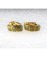 Vintage Costume Jewelry, Gold Tone Diamond Dust Earrings EAR30 - $10.80 CAD