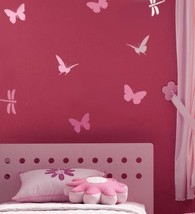 Reusable Butterfly &amp; Dragonfly Stencil 4pc kit, DIY Nursery wall decor - £12.01 GBP