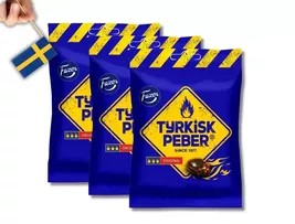 3 Bags Fazer Tyrkisk Peber 150g (5.29 oz)  Fiery Salty Licorice Hard Can... - $23.73