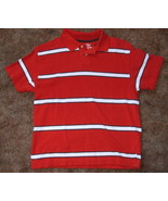 Boys Arizona Jean Company Red White Stripe Polo Shirt Size M - £3.20 GBP