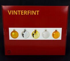 IKEA VINTERFINT Decoration Ornament Glass 20 Pack Gold White 2 ¼" New 00... - $19.99