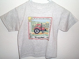 Boys NWOT Gildan Gray Tractor T Shirt Youth XS - £3.09 GBP
