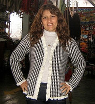 black,white chekked Jacket,Blazer of Alpaca wool - $98.00