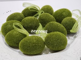 Easter Green Moss Ornaments Tree Decor Set of 12 - £15.57 GBP