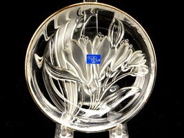 Studio Nova 5&quot; Trinket Dish, Crystal Bowl With Raised Irises, Gold Paint... - $14.65