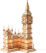 3D Puzzle for Adults, Wooden Big Ben Model Kit with LED - $27.27