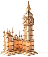 3D Puzzle for Adults, Wooden Big Ben Model Kit with LED - £21.45 GBP