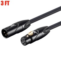 3Ft Xlr 3-Pin Male To Female Balanced Audio Mic Microphone Cable Gold Plated - £30.80 GBP