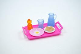 Barbie Breakfast In Bed Food Accessory Set Tray Waffle Honey Plate Pitcher Glass - £5.60 GBP