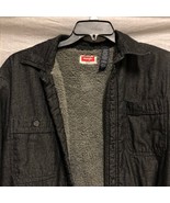 Mens Medium Dark / Black Jean Jacket w/Interior Soft Warm Fleece by Wran... - £24.13 GBP