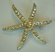 Signed AJC Starfish Ocean Pin Brooch Vintage Costume Jewelry Nautical Be... - $19.79