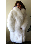 Women&#39;s white fur long coat made of South American Baby alpaca, 2X - Small - £1,153.25 GBP