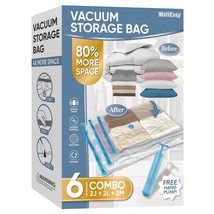 Space Saver Vacuum Storage Bags, 6 Pack Combo (2 Jumbo/2 Large/2 Medium) Space S - £23.97 GBP