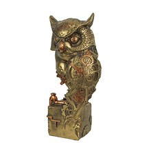 Zeckos Resin Bronze Finish Steampunk Style Owl Statue Decorative Sculpture - £29.40 GBP