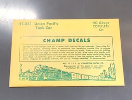 Vintage Champ Decals No. HT-251 Union Pacific Tank Car HO Set - $14.95