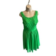 Women&#39;s fit and flare green sleeveless dress, Size Large - $7.92